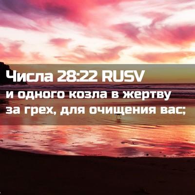 Picture 02 - Числа 28:22 RUSV - и одного козла в жертву за - Bible Verse Picture