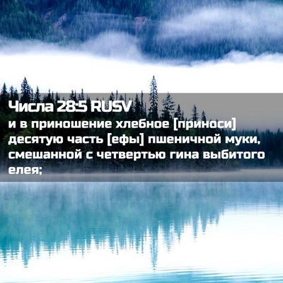 Picture 02 - Числа 28:5 RUSV - и в приношение хлебное - Bible Verse Picture