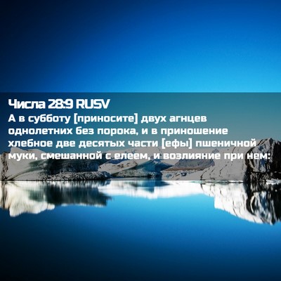 Picture 02 - Числа 28:9 RUSV - А в субботу [приносите] - Bible Verse Picture