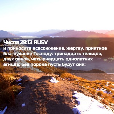 Picture 02 - Числа 29:13 RUSV - и приносите всесожжение, - Bible Verse Picture