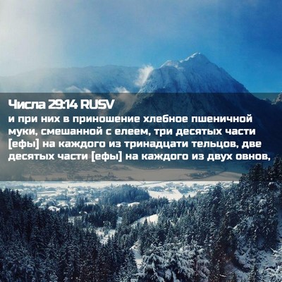 Picture 02 - Числа 29:14 RUSV - и при них в приношение - Bible Verse Picture