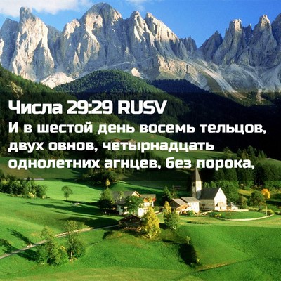 Picture 02 - Числа 29:29 RUSV - И в шестой день восемь - Bible Verse Picture