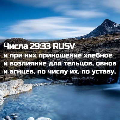 Picture 02 - Числа 29:33 RUSV - и при них приношение - Bible Verse Picture