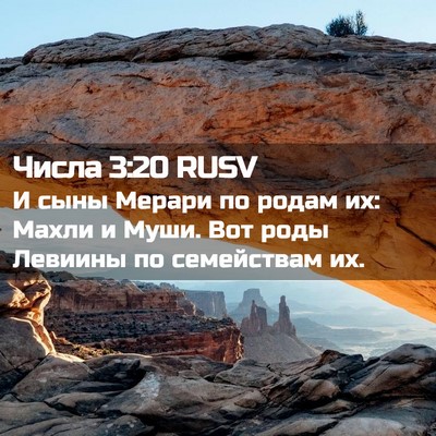 Picture 02 - Числа 3:20 RUSV - И сыны Мерари по родам их: - Bible Verse Picture