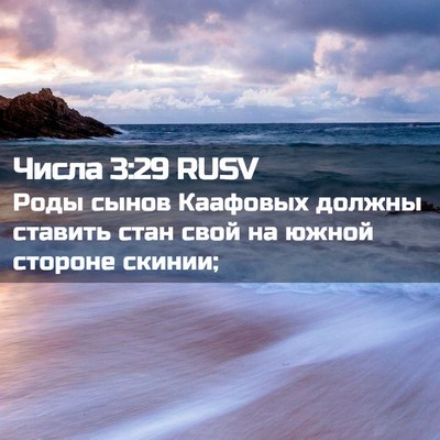 Picture 02 - Числа 3:29 RUSV - Роды сынов Каафовых должны - Bible Verse Picture