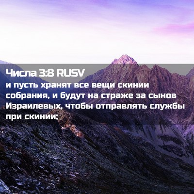 Picture 02 - Числа 3:8 RUSV - и пусть хранят все вещи - Bible Verse Picture