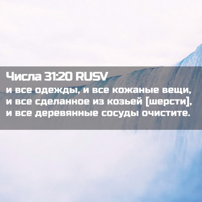 Picture 02 - Числа 31:20 RUSV - и все одежды, и все кожаные - Bible Verse Picture