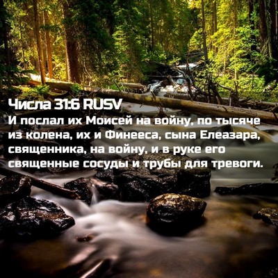 Picture 02 - Числа 31:6 RUSV - И послал их Моисей на - Bible Verse Picture