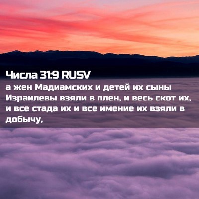 Picture 02 - Числа 31:9 RUSV - а жен Мадиамских и детей их - Bible Verse Picture