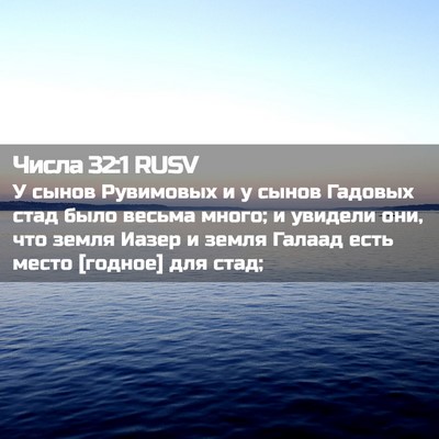 Picture 02 - Числа 32:1 RUSV - У сынов Рувимовых и у сынов - Bible Verse Picture
