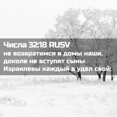 Picture 02 - Числа 32:18 RUSV - не возвратимся в домы наши, - Bible Verse Picture
