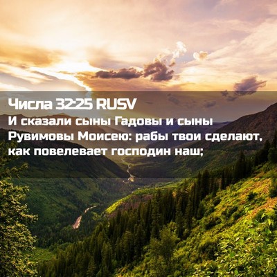Picture 02 - Числа 32:25 RUSV - И сказали сыны Гадовы и - Bible Verse Picture