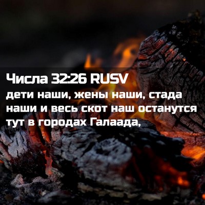 Picture 02 - Числа 32:26 RUSV - дети наши, жены наши, стада - Bible Verse Picture