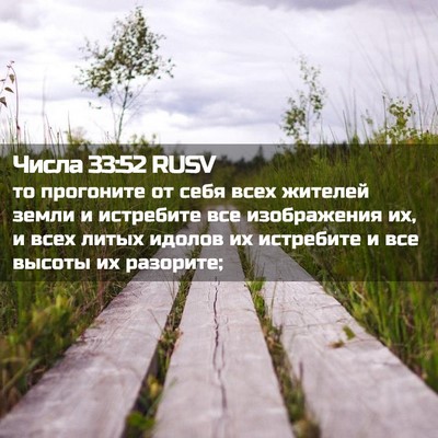 Picture 02 - Числа 33:52 RUSV - то прогоните от себя всех - Bible Verse Picture