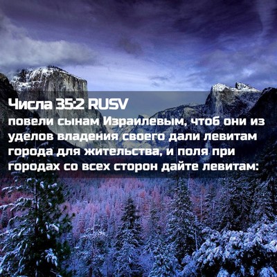 Picture 02 - Числа 35:2 RUSV - повели сынам Израилевым, - Bible Verse Picture