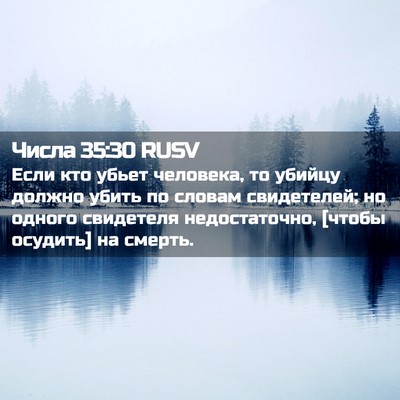 Picture 02 - Числа 35:30 RUSV - Если кто убьет человека, то - Bible Verse Picture