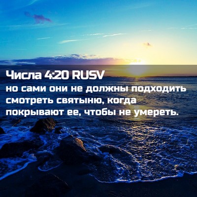 Picture 02 - Числа 4:20 RUSV - но сами они не должны - Bible Verse Picture