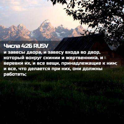 Picture 02 - Числа 4:26 RUSV - и завесы двора, и завесу - Bible Verse Picture