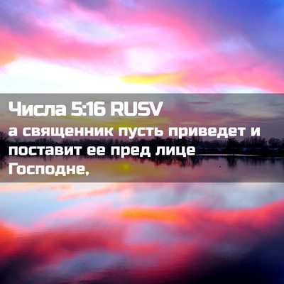 Picture 02 - Числа 5:16 RUSV - а священник пусть приведет - Bible Verse Picture