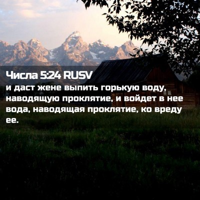 Picture 02 - Числа 5:24 RUSV - и даст жене выпить горькую - Bible Verse Picture