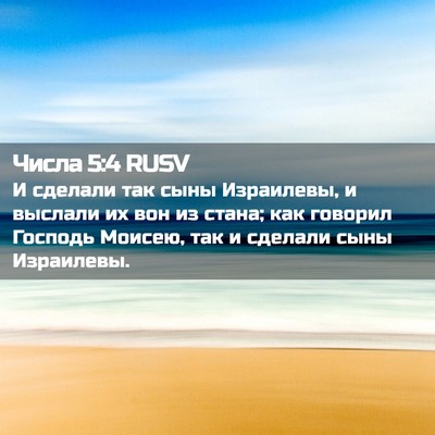 Picture 02 - Числа 5:4 RUSV - И сделали так сыны - Bible Verse Picture