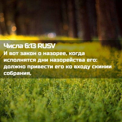 Picture 02 - Числа 6:13 RUSV - И вот закон о назорее, - Bible Verse Picture