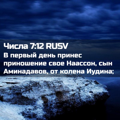 Picture 02 - Числа 7:12 RUSV - В первый день принес - Bible Verse Picture