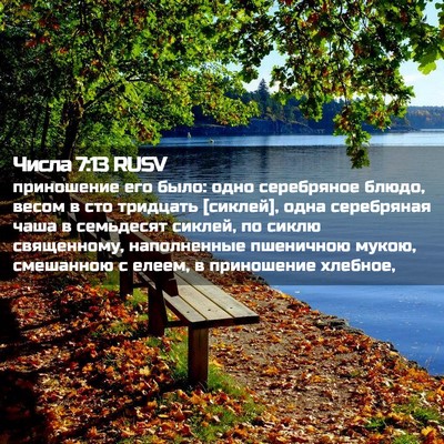 Picture 02 - Числа 7:13 RUSV - приношение его было: одно - Bible Verse Picture