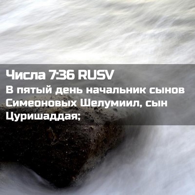 Picture 02 - Числа 7:36 RUSV - В пятый день начальник - Bible Verse Picture