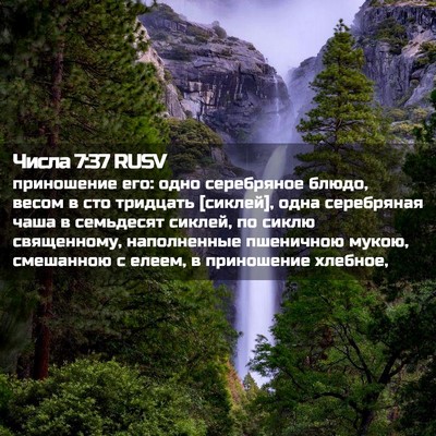 Picture 02 - Числа 7:37 RUSV - приношение его: одно - Bible Verse Picture