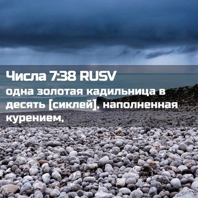 Picture 02 - Числа 7:38 RUSV - одна золотая кадильница в - Bible Verse Picture