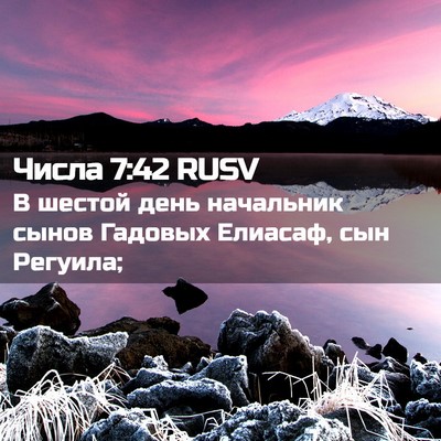 Picture 02 - Числа 7:42 RUSV - В шестой день начальник - Bible Verse Picture