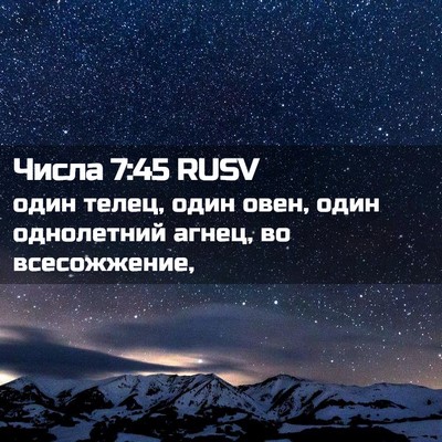 Picture 02 - Числа 7:45 RUSV - один телец, один овен, один - Bible Verse Picture