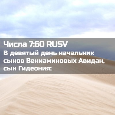 Picture 02 - Числа 7:60 RUSV - В девятый день начальник - Bible Verse Picture