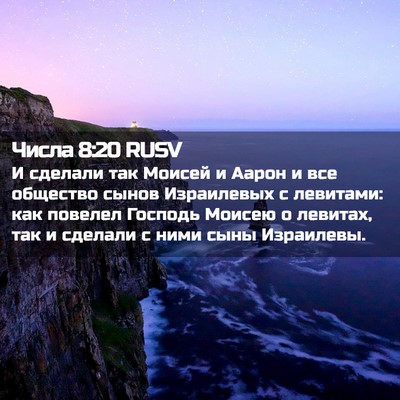 Picture 02 - Числа 8:20 RUSV - И сделали так Моисей и - Bible Verse Picture