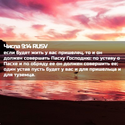 Picture 02 - Числа 9:14 RUSV - если будет жить у вас - Bible Verse Picture