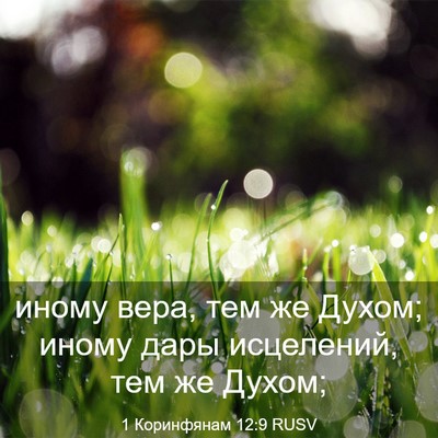 Picture 03 - 1 Коринфянам 12:9 RUSV - иному вера, тем же Духом; - Bible Verse Picture