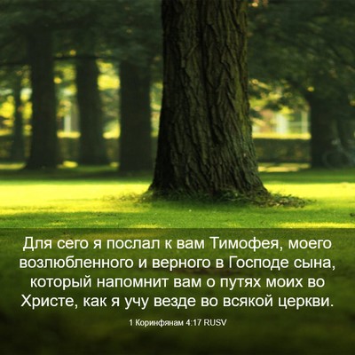 Picture 03 - 1 Коринфянам 4:17 RUSV - Для сего я послал к вам - Bible Verse Picture