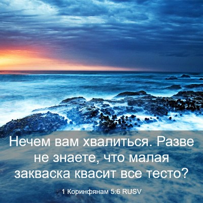 Picture 03 - 1 Коринфянам 5:6 RUSV - Нечем вам хвалиться. Разве - Bible Verse Picture