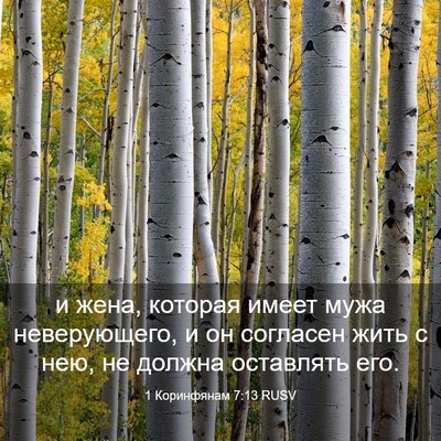 Picture 03 - 1 Коринфянам 7:13 RUSV - и жена, которая имеет мужа - Bible Verse Picture