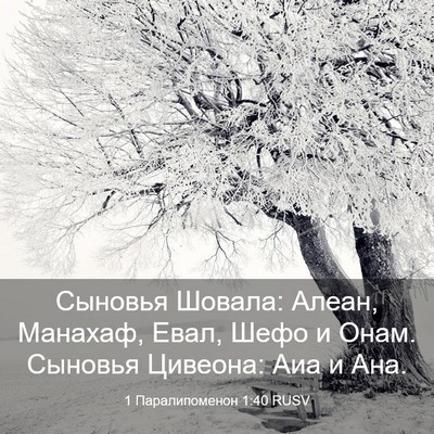 Picture 03 - 1 Паралипоменон 1:40 RUSV - Сыновья Шовала: Алеан, - Bible Verse Picture