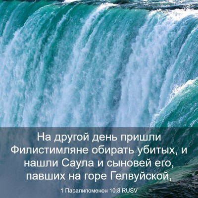 Picture 03 - 1 Паралипоменон 10:8 RUSV - На другой день пришли - Bible Verse Picture
