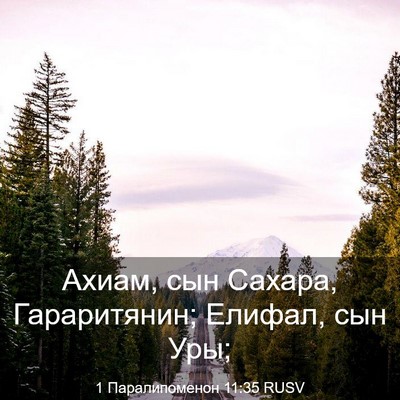 Picture 03 - 1 Паралипоменон 11:35 RUSV - Ахиам, сын Сахара, - Bible Verse Picture