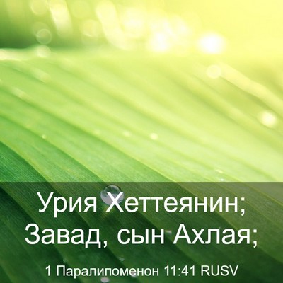 Picture 03 - 1 Паралипоменон 11:41 RUSV - Урия Хеттеянин; Завад, сын - Bible Verse Picture