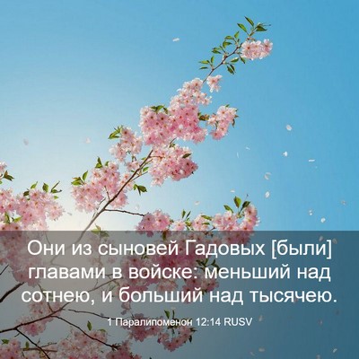 Picture 03 - 1 Паралипоменон 12:14 RUSV - Они из сыновей Гадовых - Bible Verse Picture