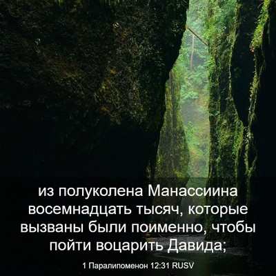 Picture 03 - 1 Паралипоменон 12:31 RUSV - из полуколена Манассиина - Bible Verse Picture