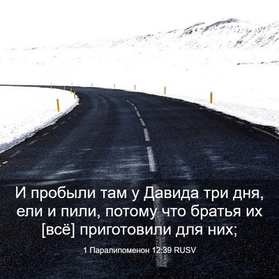Picture 03 - 1 Паралипоменон 12:39 RUSV - И пробыли там у Давида три - Bible Verse Picture