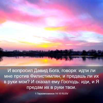 Picture 03 - 1 Паралипоменон 14:10 RUSV - И вопросил Давид Бога, - Bible Verse Picture