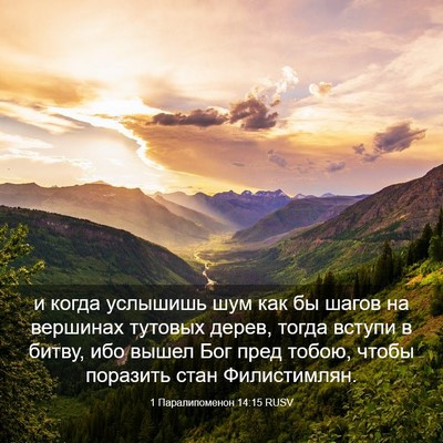 Picture 03 - 1 Паралипоменон 14:15 RUSV - и когда услышишь шум как бы - Bible Verse Picture
