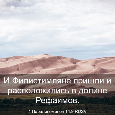 Picture 03 - 1 Паралипоменон 14:9 RUSV - И Филистимляне пришли и - Bible Verse Picture